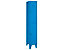 Wolf Vestiaire métallique sur pieds, compartiments séparés horizontalement - portes à parois pleines, largeur compartiments 300 mm - 2 compartiments, bleu clair