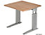 Schreibtisch | Modell US | BxTxH 80 x 80 x 68-86 cm | Weiß-Ahorn | Hammerbacher