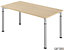 Schreibtisch | Modell YS | BxTxH 80 x 80 x 68-82 cm | Graphit-Beton | Hammerbacher