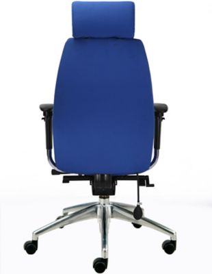 Bürostuhl iTask | 24 Stunden Nutzung | Mit Kopfstütze | Hohe Rückenlehne | Blau