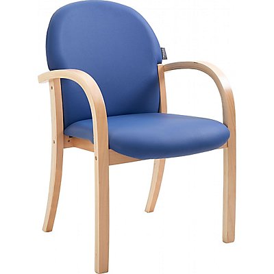 Chaise visiteur | empilable | avec accoudoirs | Charge maximale de 112 kg | bleu | Certeo