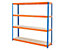Mega Deal | 4x Werkstattregal | HxBxT 180 x 180 x 45 cm | Blau/Orange | Traglast pro Fachboden: 300 kg | Certeo