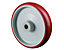 BS Rollen Edelstahl Transportrolle | Lauffläche: Polyurethan rot 98+/-4 Shore A | Radkörper: Kunststoff | Lager: Gleitlager | Lenkrolle | Raddurchmesser 80 mm | Tragfähigkeit 100 kg