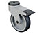 BS Rollen Kunststoffrolle | Lauffläche: Gummi grau | Radkörper: Kunststoff | Lager: Gleitlag | Lenkrolle mit Richtungs-/Totalfeststeller | Raddurchmesser 100 mm