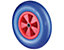 BS Rollen Transportrolle | Lauffläche: Polyurethanreifen blau | Radkörper: Kunststoff rot | Lager: Rollenlager | Lenkrolle mit Totalfeststeller | Raddurchmesser 260 mm | Tragfähigkeit 160 kg