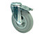 BS Rollen Transportrolle | Lauffläche: Gummi grau | Radkörper: Kunststoff | Lager: Rollenlager | Lenkrolle mit Totalfeststeller | Raddurchmesser 80 mm | Tragfähigkeit 50 kg