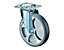 BS Rollen Transportrolle | Lauffläche: thermoplastischer Reifen, grau | Radkörper: Kunststoff | Lager: Rollenlager | Lenkrolle | Raddurchmesser 80 mm | Tragfähigkeit 100 kg | Plattenmaße 104x80 mm