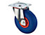 BS Rollen Transportrolle | Lauffläche: Polyurethanreifen blau | Radkörper: Kunststoff rot | Lager: Rollenlager | Lenkrolle | Raddurchmesser 260 mm | Tragfähigkeit 160 kg