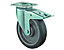 BS Rollen Schwerlastrolle | Lauffläche: Elastik-Reifen schwarz | Radkörper: Guss | Lager: Kugellager | Lenkrolle mit Totalfeststeller | Raddurchmesser 125 mm | Tragfähigkeit 275 kg
