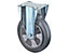 BS Rollen Schwerlastrolle | Lauffläche: Elastik-Reifen schwarz | Radkörper: Aluminium | Lager: Kugellager | Bockrolle | Raddurchmesser 100 mm | Tragfähigkeit 150 kg | Plattenmaße 138x110 mm