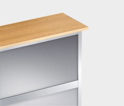 Image of BST Tools Anbautheke - gerade Tischplatte Buche - Edelstahlfinish