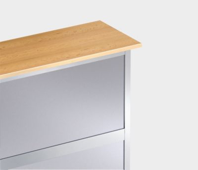 Image of BST Tools Anbautheke - gerade Tischplatte Buche - MDF-Dekor Silber