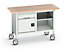 Mobile Kastenwerkbank Verso mit Tür, Schublade und Ablageboden | Multiplex | BxHxL 1250 x 830 x 600 mm | lichtgrau | Bott
