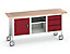 Mobile Kastenwerkbank Verso mit 2 Türen, 2 Schubladen und Ablageboden | Multiplex | BxHxL 1750 x 830 x 600 mm | lichtgrau/enzianblau | Bott