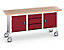 Mobile Kastenwerkbank Verso mit 2 Türen, 2 Schubladen und Ablageboden | Multiplex | BxHxL 1750 x 830 x 600 mm | lichtgrau/enzianblau | Bott