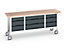 Mobile Kastenwerkbank Verso mit 6 Schubladen | Multiplex | BxHxL 1250 x 830 x 600 mm | lichtgrau/enzianblau | Bott