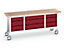 Mobile Kastenwerkbank Verso mit 6 Schubladen | Multiplex | BxHxL 1250 x 830 x 600 mm | lichtgrau/enzianblau | Bott