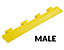PVC Rampe | Für Garagenboden | HxBxT 12 x 470 x 85 mm | Geriffelt/Genoppt| Male | Gelb | VE 1 | Certeo