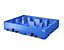 Auffangwanne aus Kunststoff | blau | BxHxT 900 x 350 x 1300 mm | Volumen 270 Liter | 2 Fässer | Denios