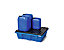 Auffangwanne aus Kunststoff | ohne Gitterrost | blau | BxHxT 795 x 210 x 795 mm | Volumen 60 Liter | Denios