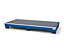 Auffangwanne aus Stahl | mit Gitterrost | blau-silber | BxHxT 816 x 250 x 2470 mm | Volumen 225 Liter | 4 Fässer | Denios