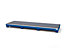 Auffangwanne aus Stahl | mit Gitterrost | blau-silber | BxHxT 816 x 250 x 2470 mm | Volumen 225 Liter | 4 Fässer | Denios