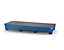 Auffangwanne aus Stahl | mit verzinktem Gitterrost | ohne Abfüllbock | blau-silber | BxHxT 1120 x 1040 x 1300 mm | Volumen 1000 Liter | 1 Fass | Denios