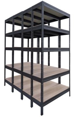 Mega Deal | 2x Schwerlastregale | HxBxT 1800 x 900 x 400 mm | Anthrazit/Eiche | Traglast pro Fachboden: 120 kg | Certeo