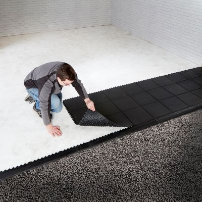 Fitnessboden Schwarz I Gummi I HxBxT 1,6 x 90 x 90 cm I VE 3 I Home Gym I Certeo