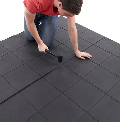 Mega Deal I Fitnessboden + Rampen 3 x 6 m (Einzelgarage) I Schwarz I Gummi I Home Gym I Certeo
