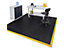 Lot de tapis antidérapants + bordures biseautées 3x6 m (garage standard) | Caoutchouc | Avec trous | Noir | Mega Deal | Certeo