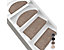 Velours-Stufenmatten Lyon | Meliert | Halbrund | LxBxH 19 x 56 x 3 cm | Braun | Certeo