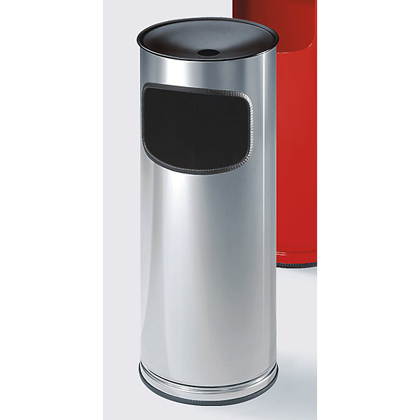 Image of Abfallbehälter mit Sicherheits-Standascher - aus Edelstahl Volumen 17 Liter - Höhe 610 mm