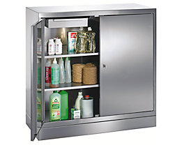 Armoire à outils en inox - avec 2 tablettes et 2 tiroirs, hauteur 70 mm