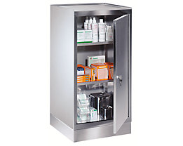 Armoire à outils en inox - avec 2 tablettes