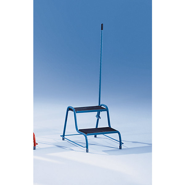 Image of Stahlrohrtritt - mit Haltegriff - mit 2 Stufen und Haltegriff Farbe blau