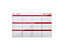 Glas Wochenplaner | BxH 78 x 48 cm | Rot, Weiß, Grau | Bi-Office