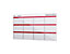 Glas Wochenplaner | BxH 78 x 48 cm | Rot, Weiß, Grau | Bi-Office