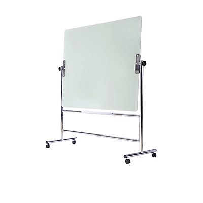 Drehbare Glastafel | BxHxT 131 x 180 x 61 cm | Silber, Weiß | Bi-Office