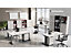 Schreibtisch | Höhenverstellbar | HxBxT 870x1600x800 mm | Eiche-Schwarz | Certeo