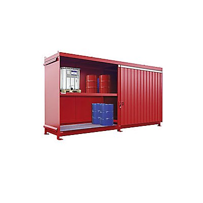 Gefahrstoff-Regalcontainer | Kapazität 8 x 1000-l-IBC/KTC | rot | EUROKRAFTpro
