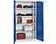 Materialschrank | Tiefe 650 mm | 4 Fachböden und Vollblechtüren | Türen blau | EUROKRAFTpro