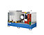 Stahl-Auffangwanne für Tankcontainer IBC / KTC | LxBxH 2650 x 1300 x 435 mm | Auffangvolumen 1000 l | lackiert | blau RAL 5012 | EUROKRAFTpro