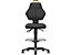 Arbeitsdrehstuhl | schwarz | mit Sitz-Stopp-Rollen und Fußring | Textilbezug | EUROKRAFTpro