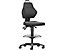Arbeitsdrehstuhl | schwarz | mit Sitz-Stopp-Rollen und Fußring | Textilbezug | EUROKRAFTpro