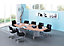 Table de conférence - variante de piétement pieds panneaux, pour 10 personnes - gris clair | KT28H/5