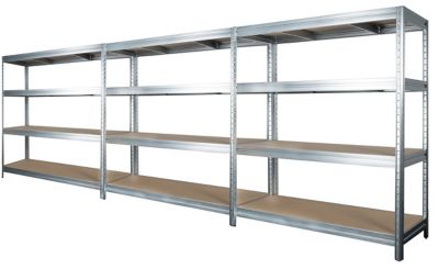 Mega Deal | 3x Kellerregale | HxBxT 1770 x 900 x 450 mm | 450 kg pro Fachboden | Silber | Certeo