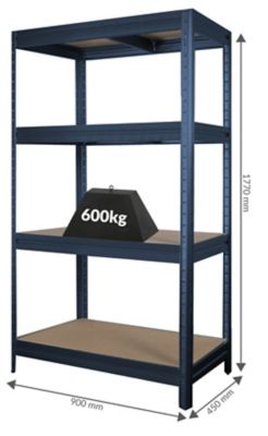 Mega Deal | 3x Kellerregale | HxBxT 1770 x 900 x 450 mm | 450 kg pro Fachboden | Silber | Certeo
