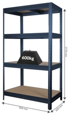 Mega Deal | 3x Kellerregale | HxBxT 1770 x 900 x 450 mm | 450 kg pro Fachboden | Silber | Certeo