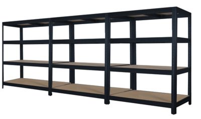 Mega Deal | 3x Kellerregale | HxBxT 1770 x 900 x 450 mm | 450 kg pro Fachboden | Silber | Certeo